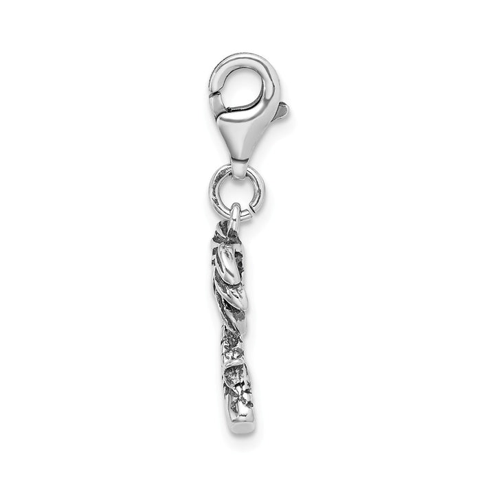 Million Charms 925 Sterling Silver 3-D Antiqued Palm Tree With Lobster Clasp Charm