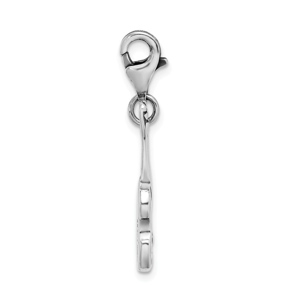 Million Charms 925 Sterling Silver Antiqued Electric Guitar With Lobster Clasp Charm