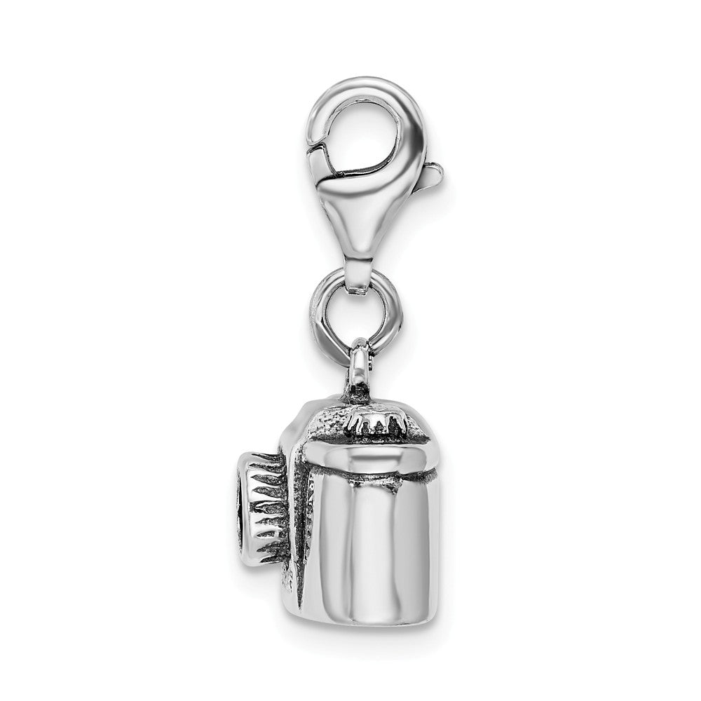 Million Charms 925 Sterling Silver Antiqued Camera With Lobster Clasp Charm