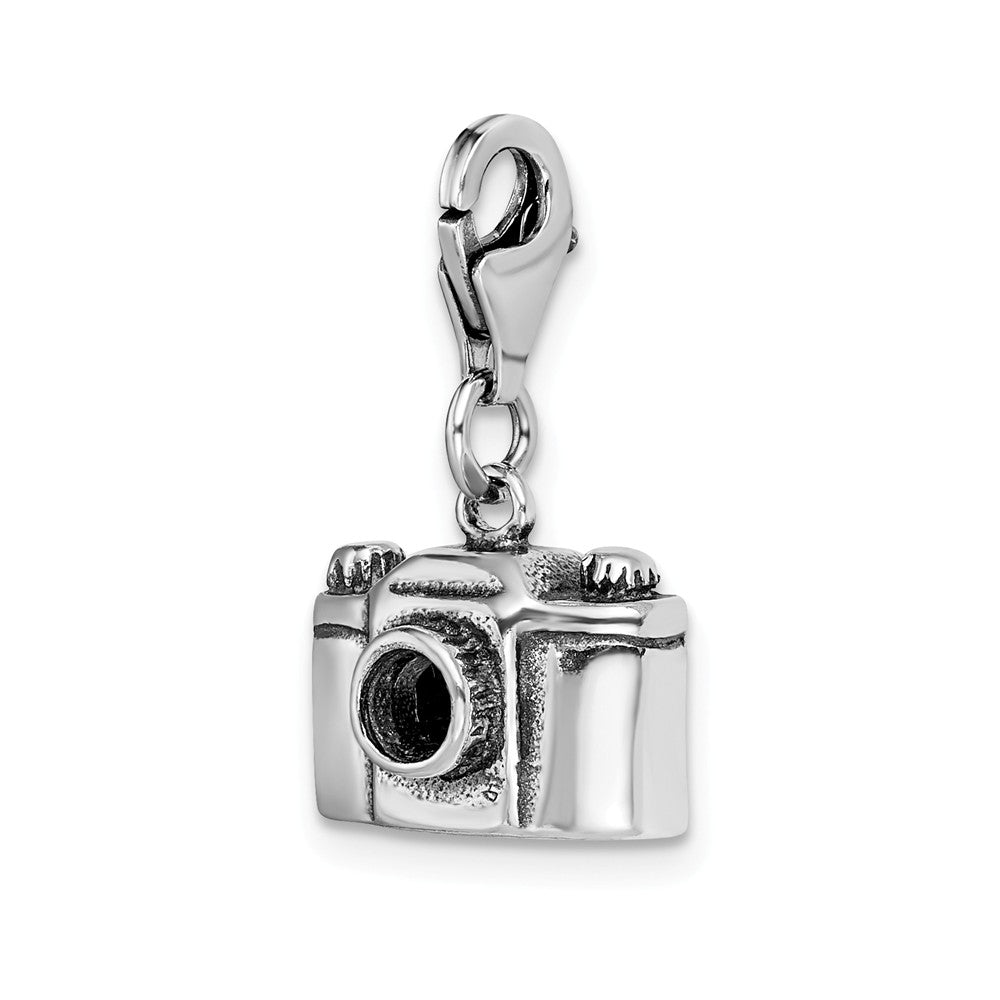 Million Charms 925 Sterling Silver Antiqued Camera With Lobster Clasp Charm