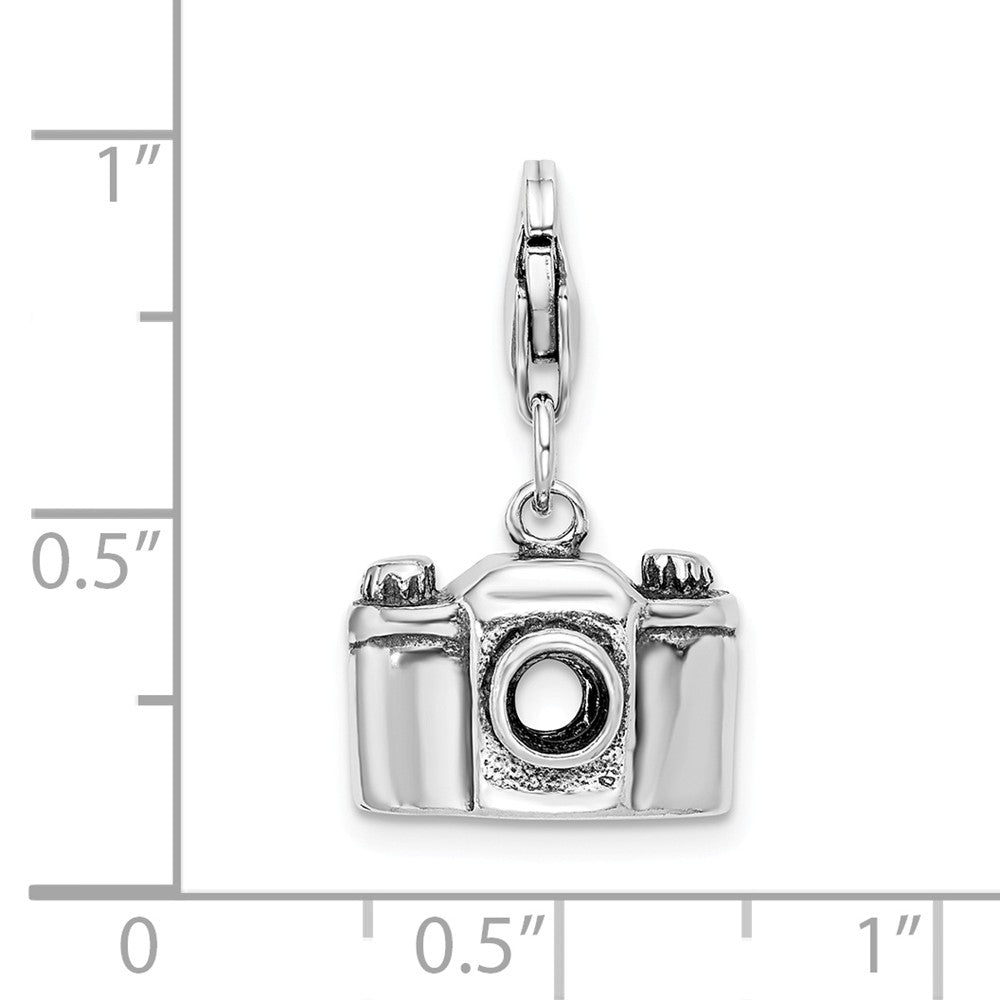 Million Charms 925 Sterling Silver Antiqued Camera With Lobster Clasp Charm