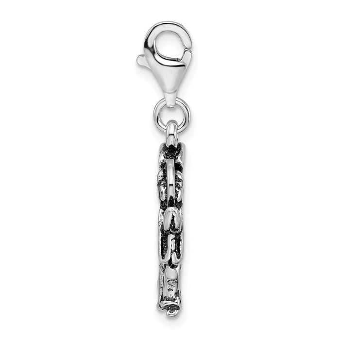 Million Charms 925 Sterling Silver Antique Kneeling Angel With Lobster Clasp Charm