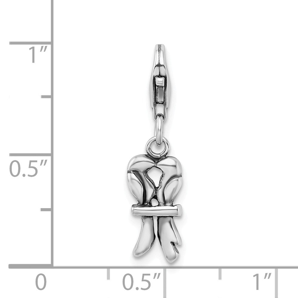 Million Charms 925 Sterling Silver Antiqued Love Birds On Tree Limb With Lobster Clasp Charm