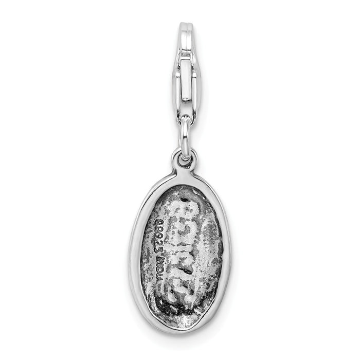 Million Charms 925 Sterling Silver Antiqued Believe With Lobster Clasp Charm