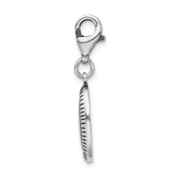 Million Charms 925 Sterling Silver Antiqued Artsy With Lobster Clasp Charm