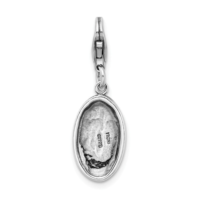 Million Charms 925 Sterling Silver Antiqued Artsy With Lobster Clasp Charm