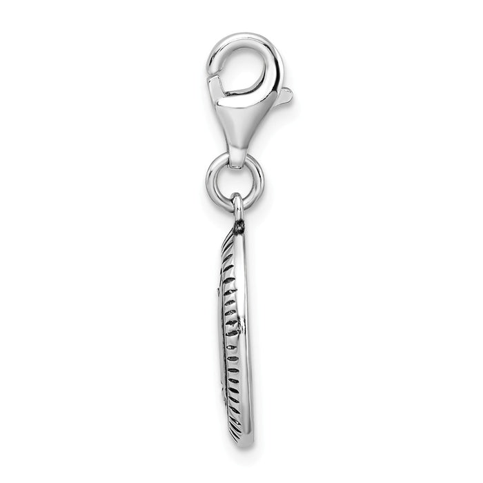 Million Charms 925 Sterling Silver Antiqued Strength With Lobster Clasp Charm