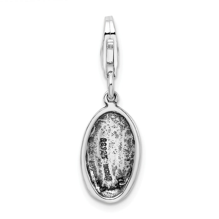 Million Charms 925 Sterling Silver Antiqued Strength With Lobster Clasp Charm