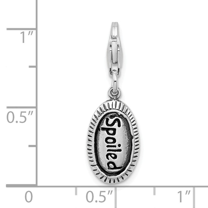Million Charms 925 Sterling Silver Antiqued Spoiled With Lobster Clasp Charm