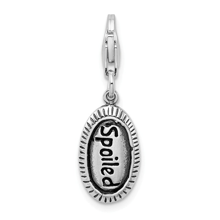 Million Charms 925 Sterling Silver Antiqued Spoiled With Lobster Clasp Charm