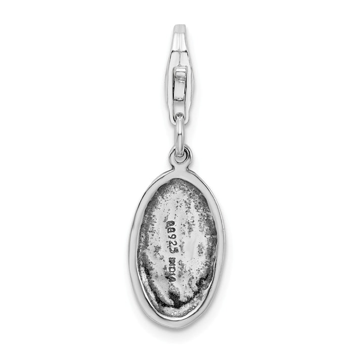 Million Charms 925 Sterling Silver Antiqued Mom With Lobster Clasp Charm