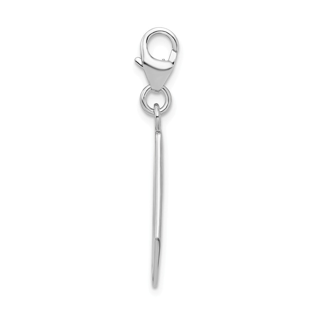Million Charms 925 Sterling Silver Rhodium-Plated Letter With Lobster Clasp Charm