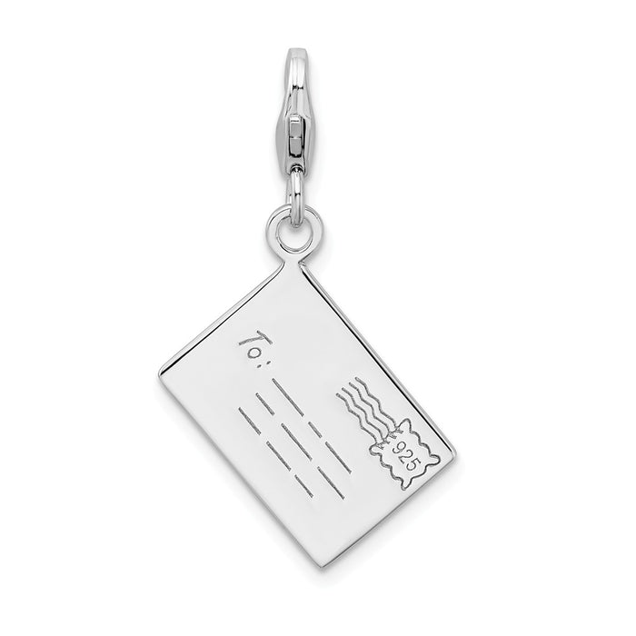 Million Charms 925 Sterling Silver Rhodium-Plated Letter With Lobster Clasp Charm