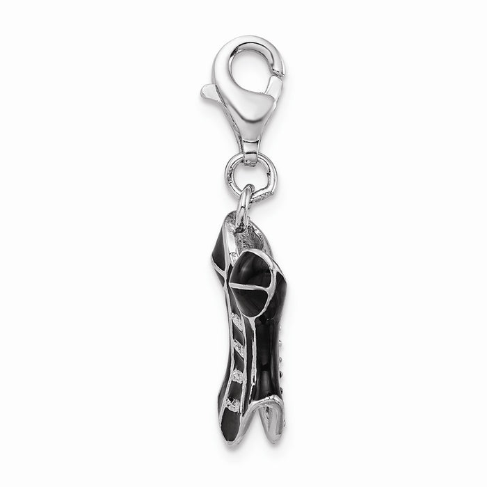 Million Charms 925 Sterling Silver Rhodium-Plated 3-D Enameled Corset With Lobster Clasp Charm