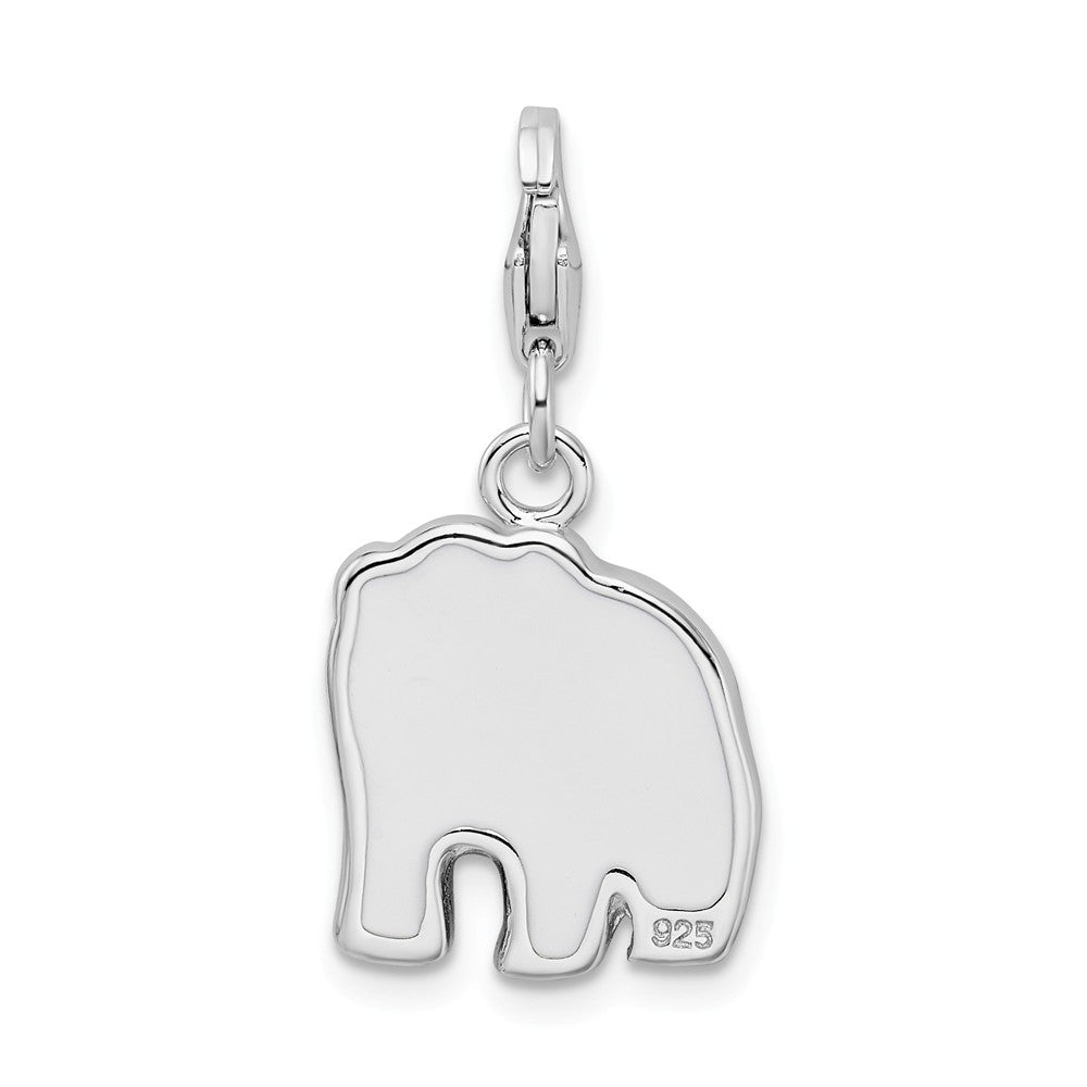 Million Charms 925 Sterling Silver Rhodium-Plated Enameled Panda Bear With Lobster Clasp Charm