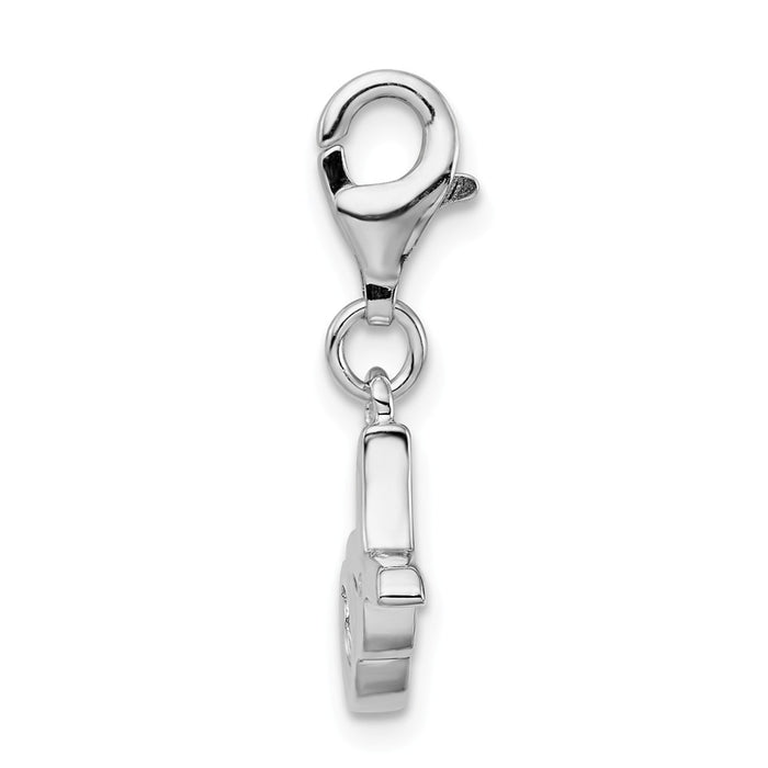 Million Charms 925 Sterling Silver Rhodium-plated Plated Xo With Lobster Clasp Charm