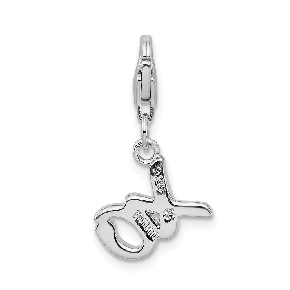 Million Charms 925 Sterling Silver Rhodium-plated Plated Xo With Lobster Clasp Charm