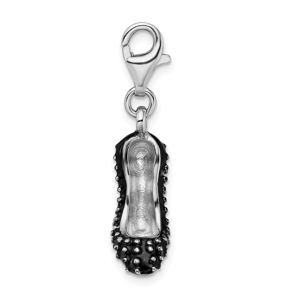 Million Charms 925 Sterling Silver Rhodium-plated Plated 3-D Enameled High Heel With Lobster Clasp Char