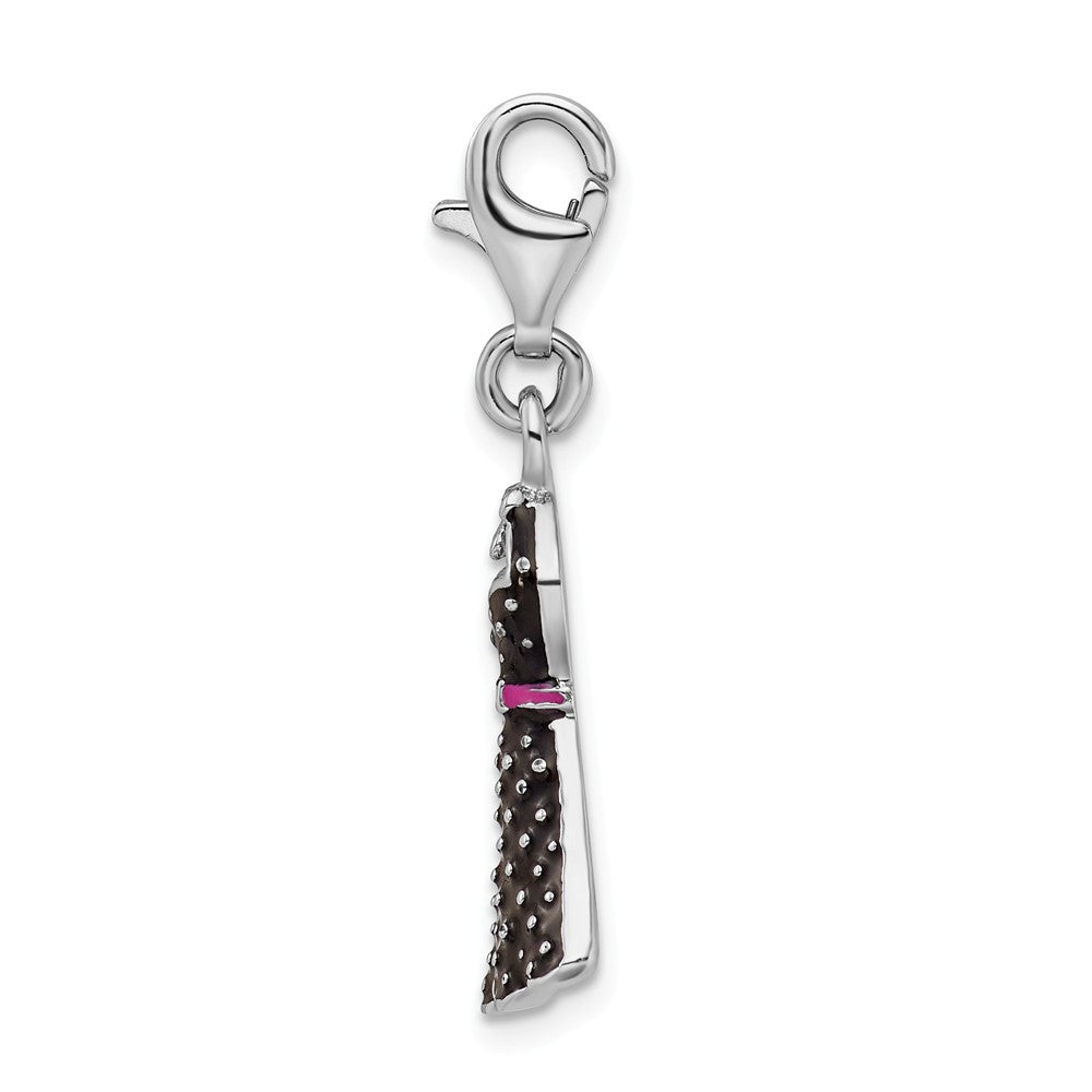 Million Charms 925 Sterling Silver Rhodium-Plated Enameled Sun Dress With Lobster Clasp Charm