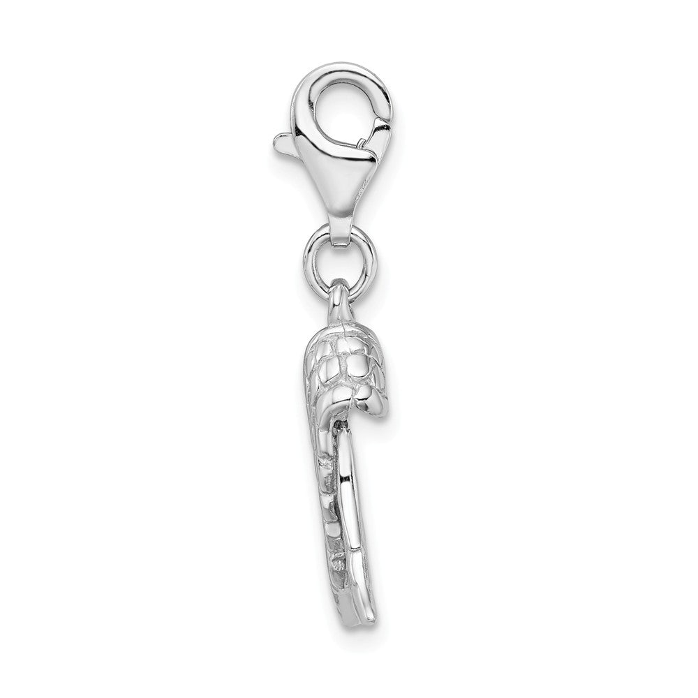 Million Charms 925 Sterling Silver Rhodium-Plated 3-D Wings With Lobster Clasp Charm