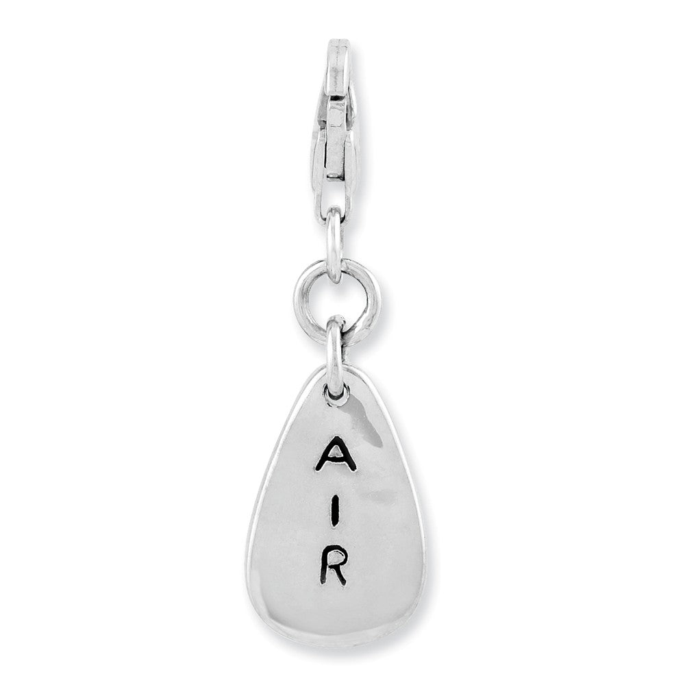 Million Charms 925 Sterling Silver Rhodium-Plated Air Symbol With Lobster Clasp Charm