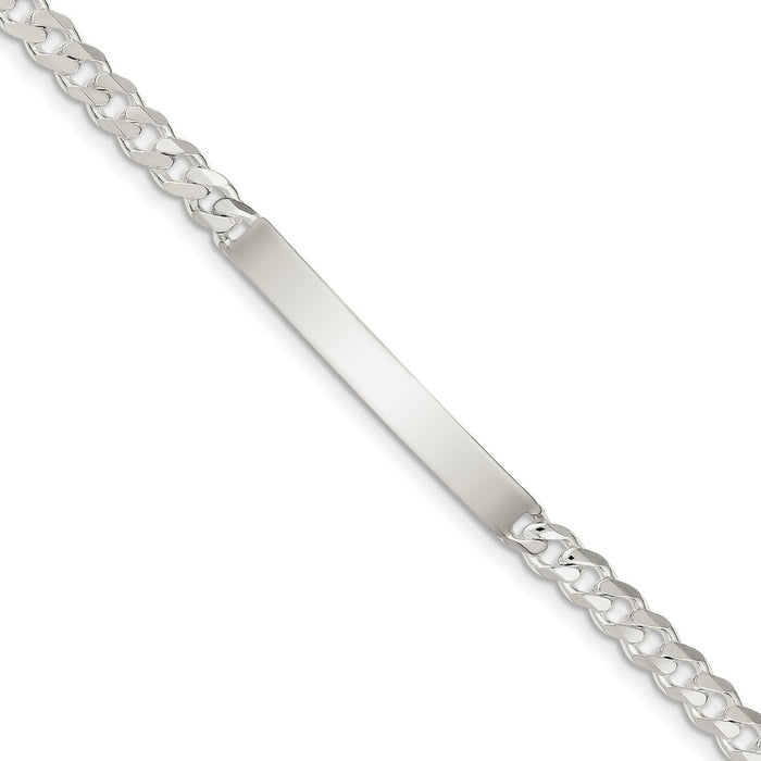 Million Charms 925 Sterling Silver Curb ID Bracelet, Chain Length: 7 inches
