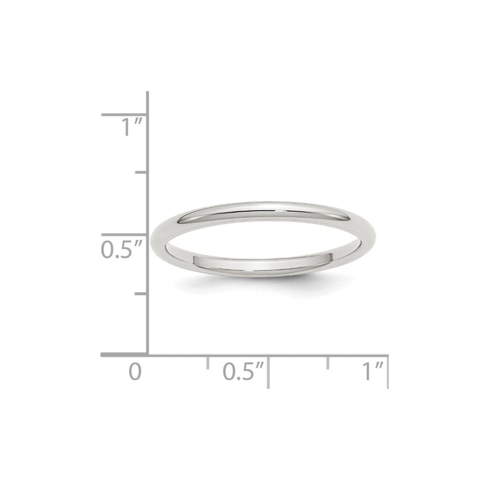 925 Sterling Silver, 2mm Comfort Fit Size 5.5 Wedding Band