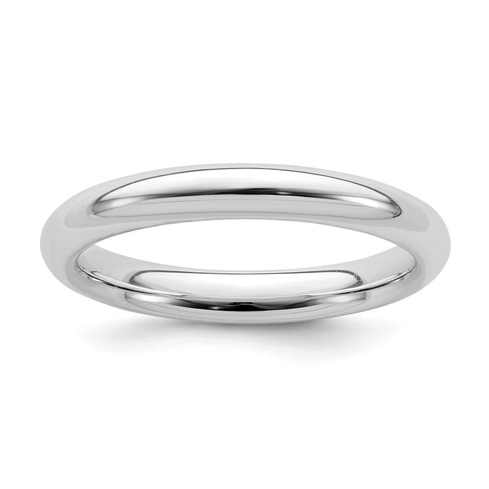 925 Sterling Silver 3mm Comfort Fit Wedding Band, Size: 4.5