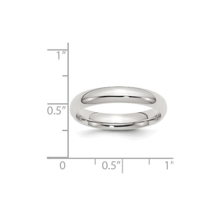 925 Sterling Silver 4mm Comfort Fit Wedding Band, Size: 4