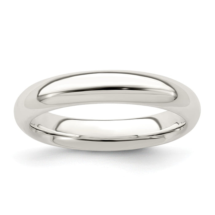 925 Sterling Silver 4mm Comfort Fit Wedding Band, Size: 8