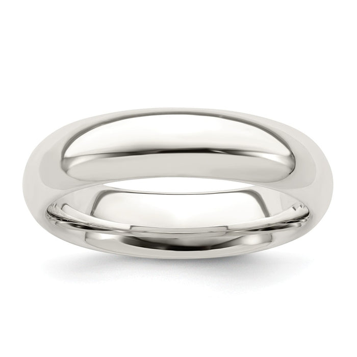 925 Sterling Silver 5mm Comfort Fit Wedding Band, Size: 9