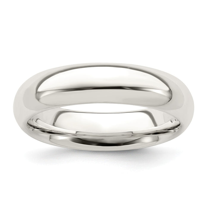 925 Sterling Silver 5mm Comfort Fit Wedding Band, Size: 12