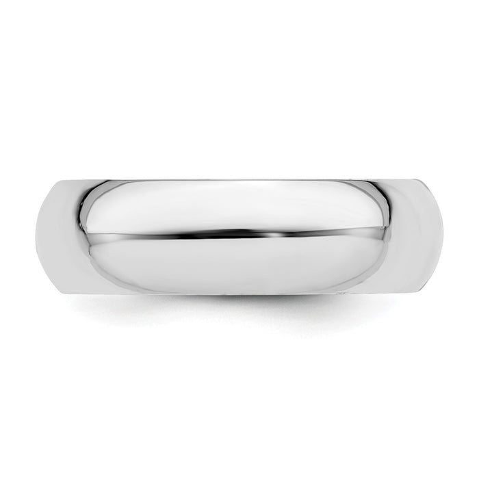 925 Sterling Silver 6mm Comfort Fit Wedding Band, Size: 5