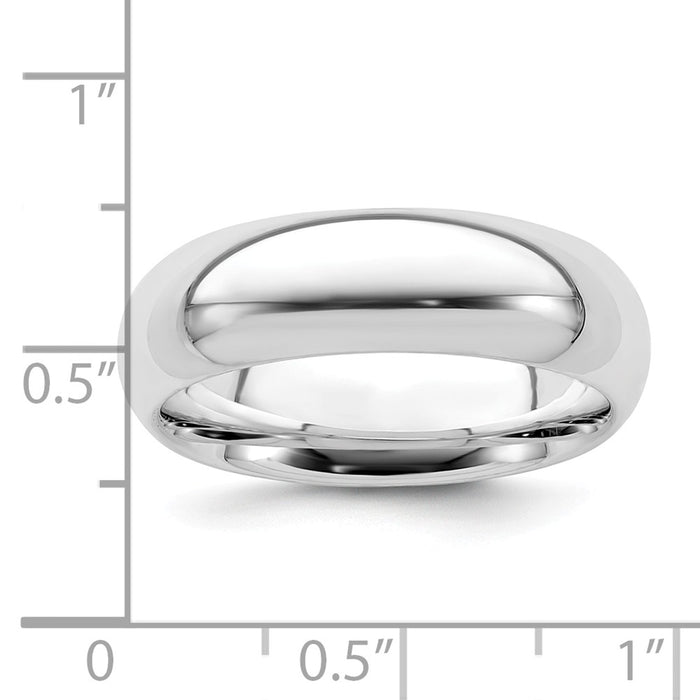 925 Sterling Silver 6mm Comfort Fit Wedding Band, Size: 6