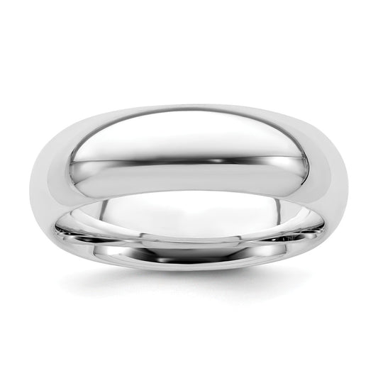 925 Sterling Silver 6mm Comfort Fit Wedding Band, Size: 10