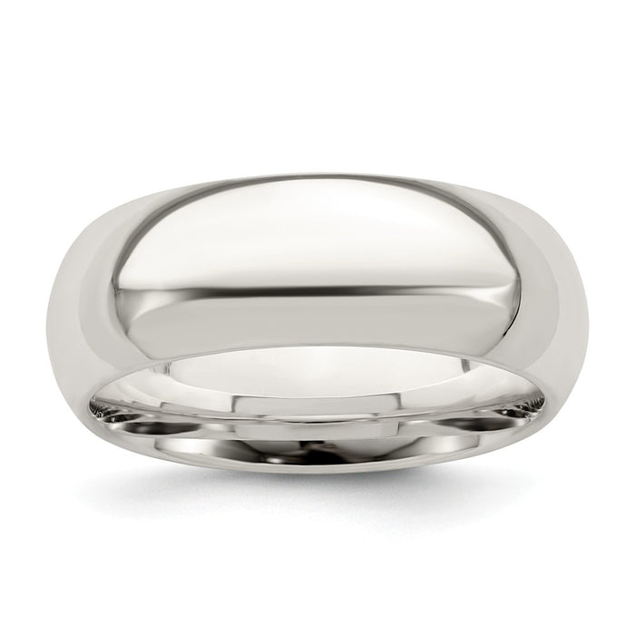 925 Sterling Silver 7mm Comfort Fit Wedding Band, Size: 8.5