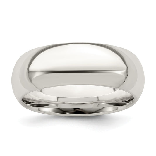 925 Sterling Silver 7mm Comfort Fit Wedding Band, Size: 7