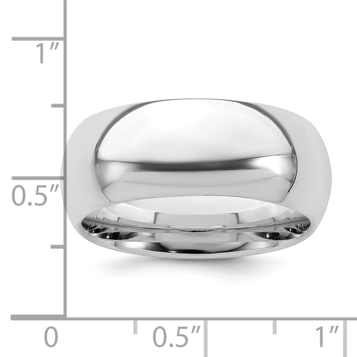 925 Sterling Silver 8mm Comfort Fit Wedding Band, Size: 6