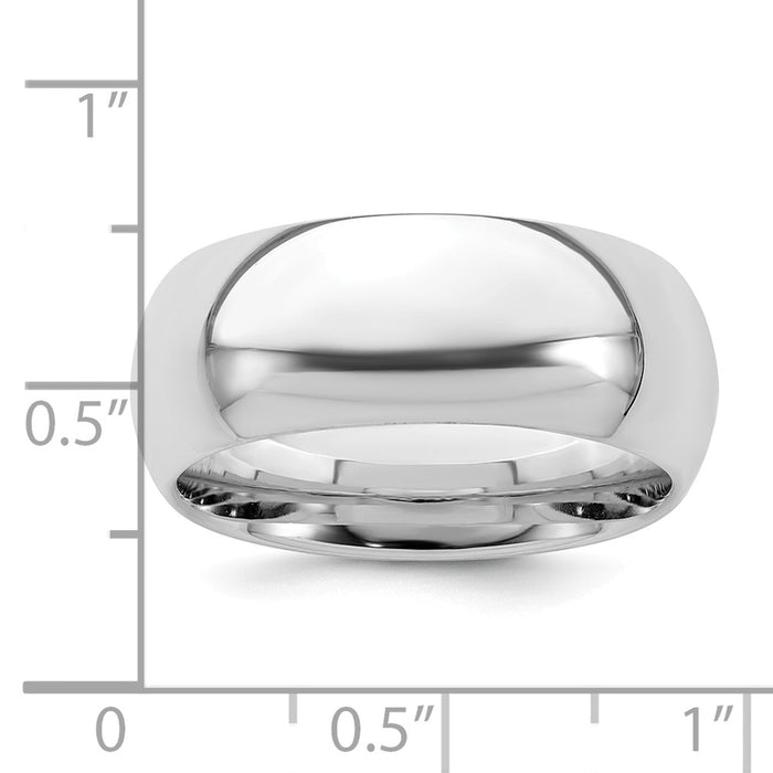 925 Sterling Silver, 8mm Comfort Fit Size 4 Wedding Band