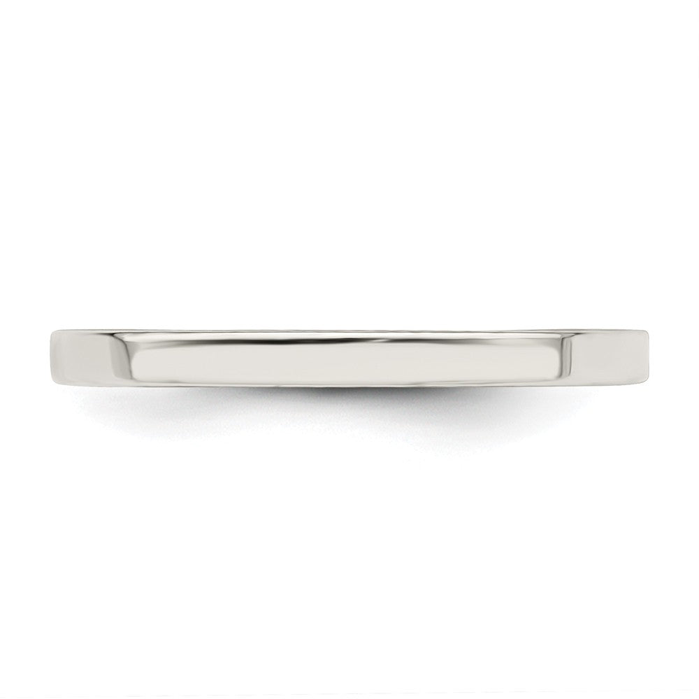 925 Sterling Silver, 2mm Comfort Fit Flat Size 6.5 Wedding Band