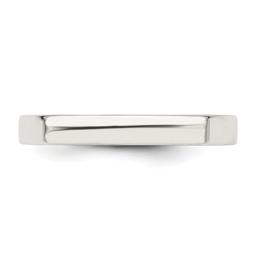 925 Sterling Silver, 3mm Comfort Fit Flat Size 13.5 Wedding Band