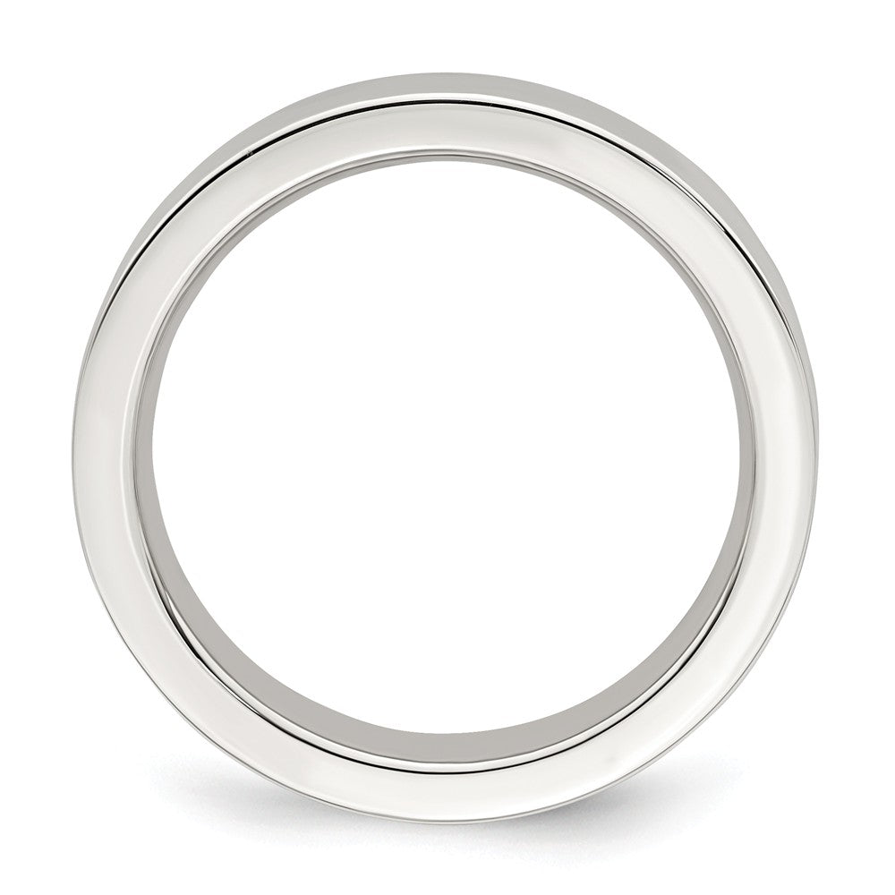 925 Sterling Silver, 4mm Comfort Fit Flat Size 7 Wedding Band