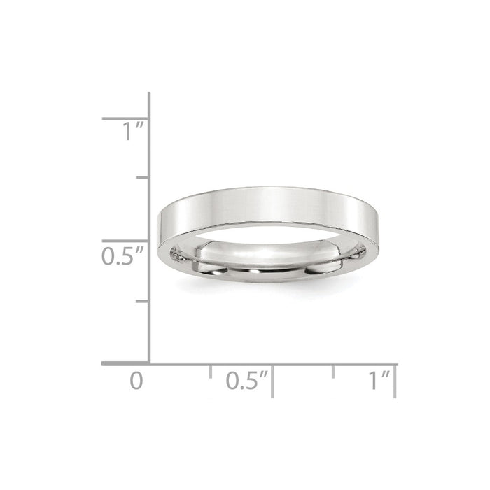 925 Sterling Silver, 4mm Comfort Fit Flat Size 8 Wedding Band