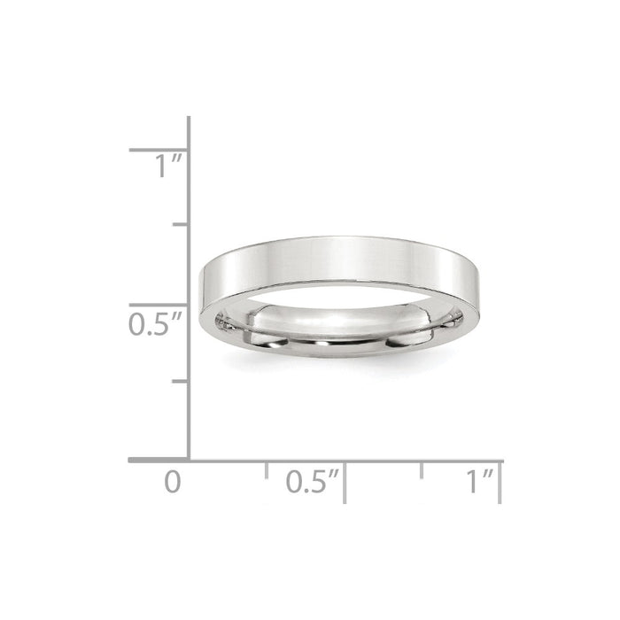 925 Sterling Silver, 4mm Comfort Fit Flat Size 13 Wedding Band