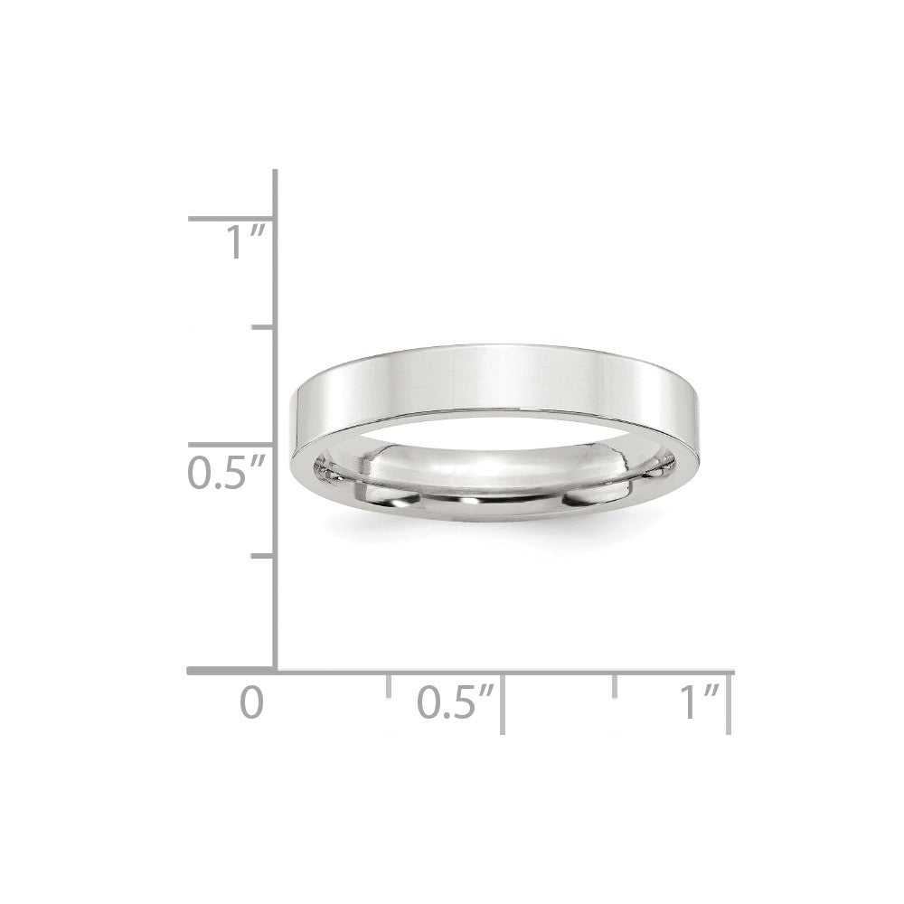 925 Sterling Silver, 4mm Comfort Fit Flat Size 7.5 Wedding Band