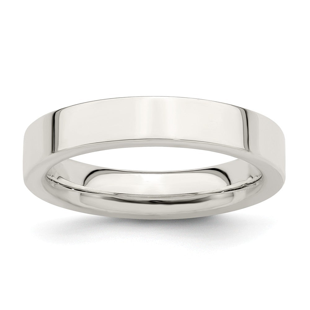925 Sterling Silver, 4mm Comfort Fit Flat Size 11.5 Wedding Band