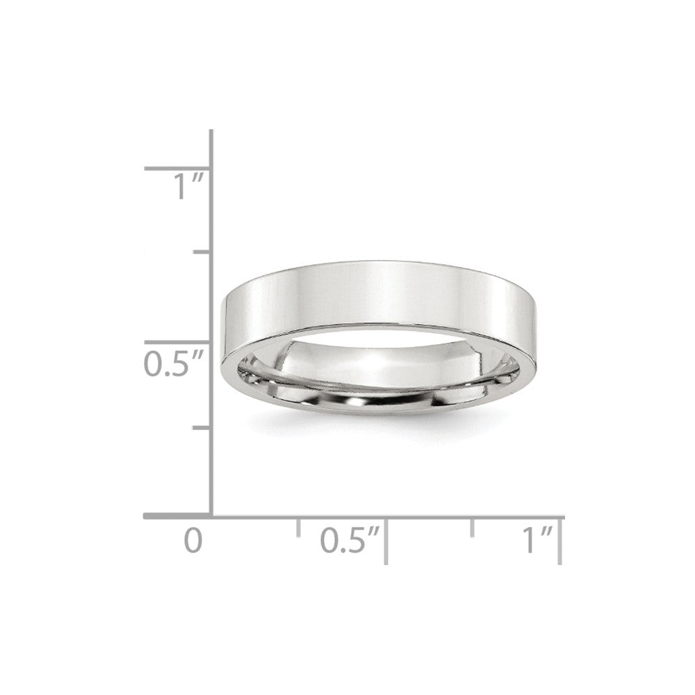 925 Sterling Silver, 5mm Comfort Fit Flat Size 13.5 Wedding Band