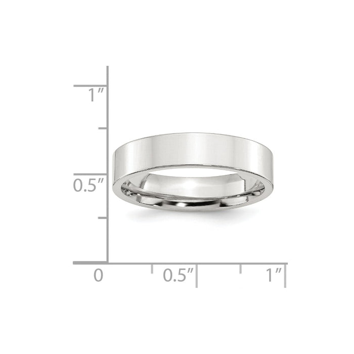 925 Sterling Silver, 5mm Comfort Fit Flat Size 10.5 Wedding Band