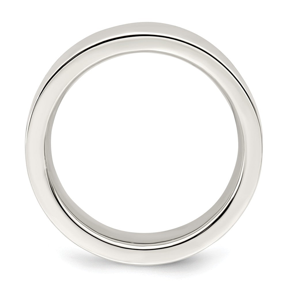 925 Sterling Silver, 6mm Comfort Fit Flat Size 6.5 Wedding Band