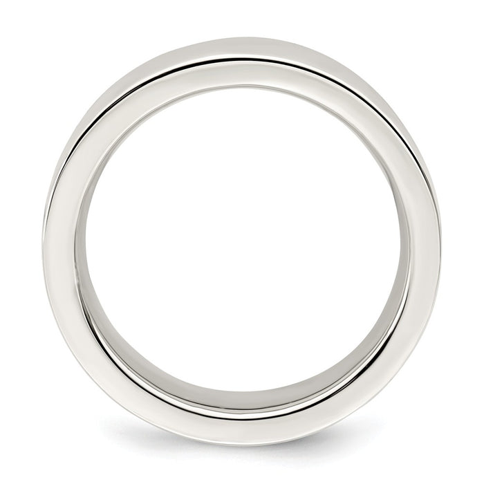 925 Sterling Silver, 6mm Comfort Fit Flat Size 12.5 Wedding Band